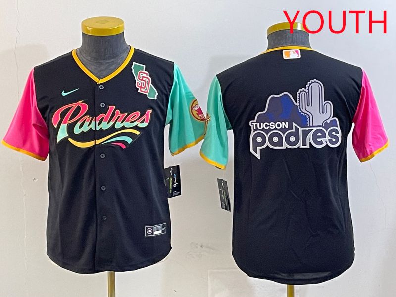 Youth San Diego Padres Blank Black City Edition Game 2025 Nike MLB Jersey style 7